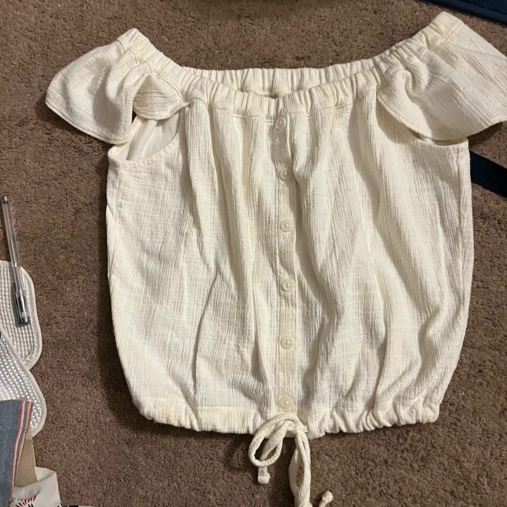 Madewell small flutter sleeve top